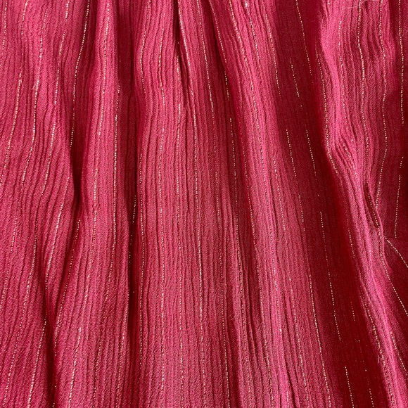 Tommy Hilfiger high collar cocktail or work dress. Delicate gold lines on Ruby - Picture 4 of 8